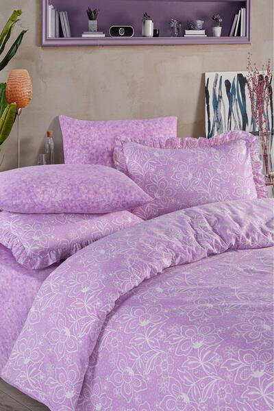 Uçkan home 100% Cotton Ruffled Double Bed Sheet Set