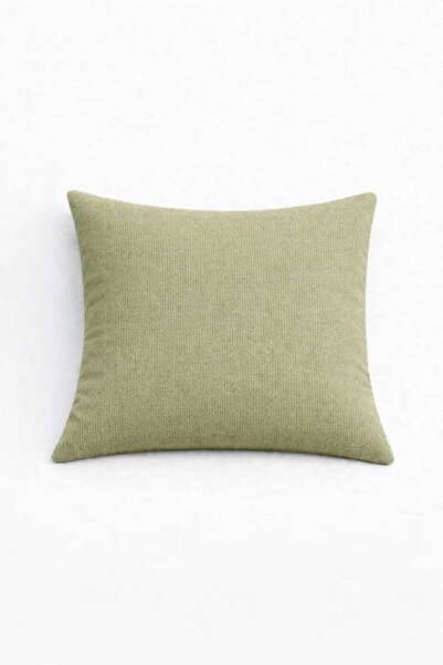 PerdeYap1980 Velvet Textured Water Green Throw Pillow Cover (1 Piece)