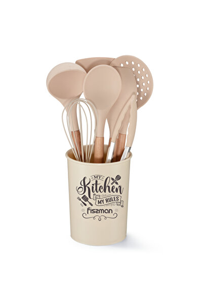 Fissman 8-Piece Kitchen Tool Set Felan Silicone With Beech Wood Handles