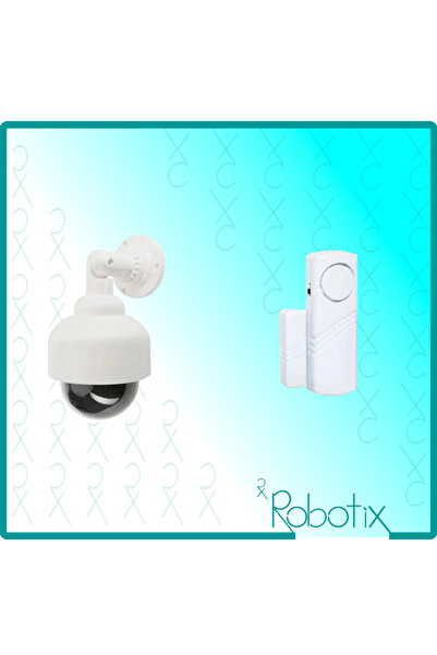 Robotix Caydırıcı Mobese Maket Kamera + Beyaz Kapı Pencere Alarmı