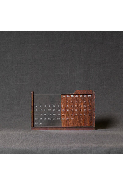 Amco Perpetual calendar made of wood and plexiglass 18x11