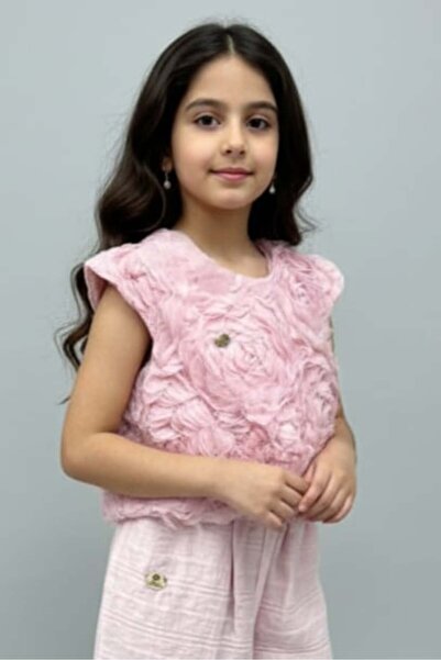 Alesaei-mondo tondo بلوزة بناتي وردي مورد بورد بارز 7295