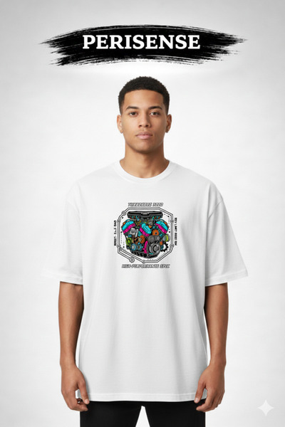 PERISENSE Unisex Car Engine Blueprint Schematic Printed Premium Combed Cotton...