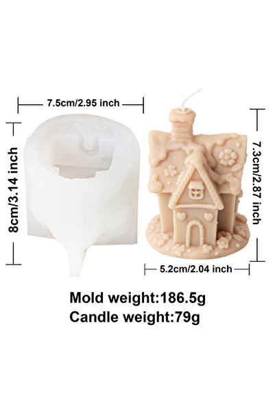 Choice3 House mold 3 3D Christmas House Candle Silicone Mold DIY Creative Cot...