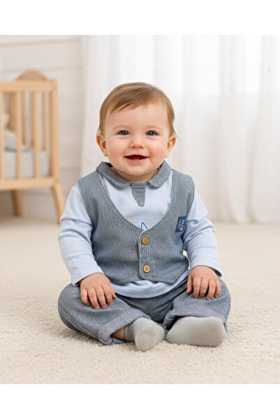 Ege Bebek طقم أطفال أنيق مكون من 3 قطع للأولاد الرضع من عمر 6-9-12-18 شهرًا، ...