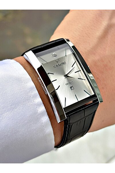 Raymond Square Dial Black-White Color 5 Atm Water Resistance Steel Case Men's...