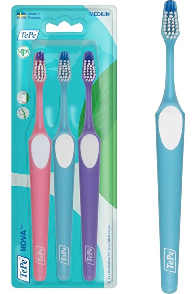 TePe Nova Toothbrush, Medium, 3pc