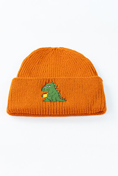 YSLY.CLUB Tükenmiş Dinazor Turuncu Bere