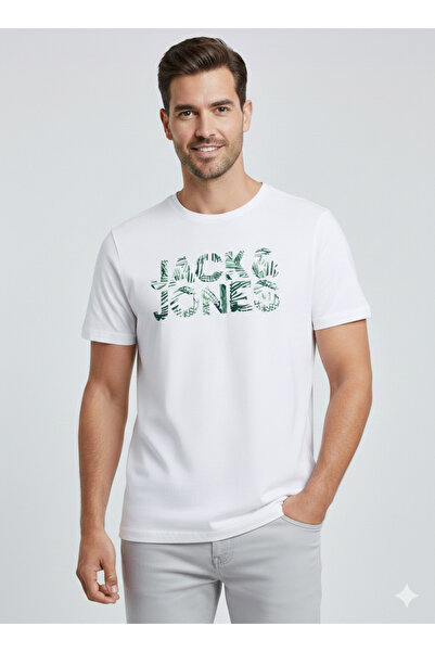 Jack & Jones J&J Men's Crew Neck Logo Printed T-Shirt