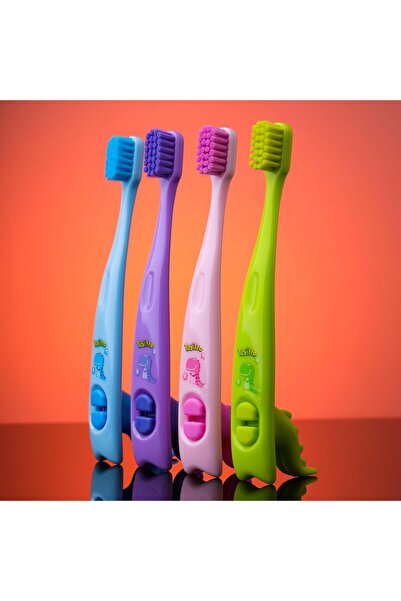 PESITRO UltraClean Clever UltraSoft Toothbrush for Kids, Dinosaur Design