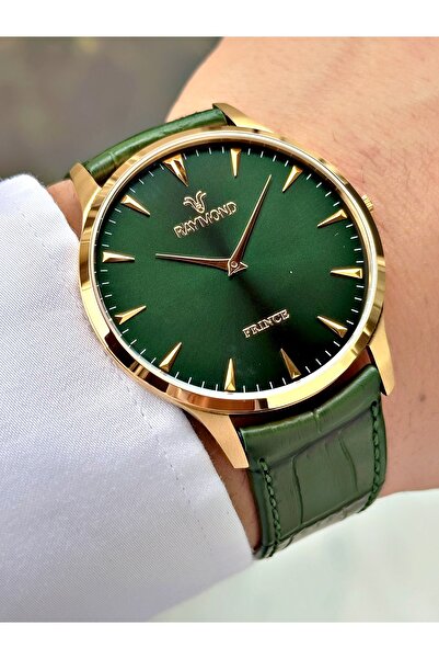 Raymond Green Color 5 Atm Water Resistant Slim Steel Case Men's Wristwatch 63...