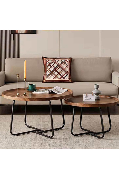 VOGMAX Round coffee table set for living room, in modern style, corner table/...