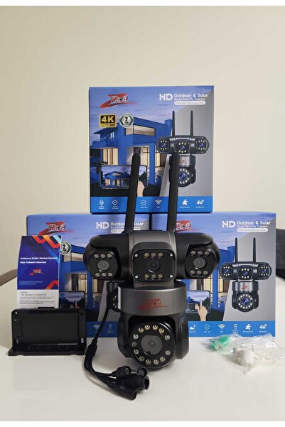 GÜMRÜK MARKET Okam ZTECH Z6PRO 4 Kameralı Ptz Wi-Fi Kamera Gece Renkli Görüş ...