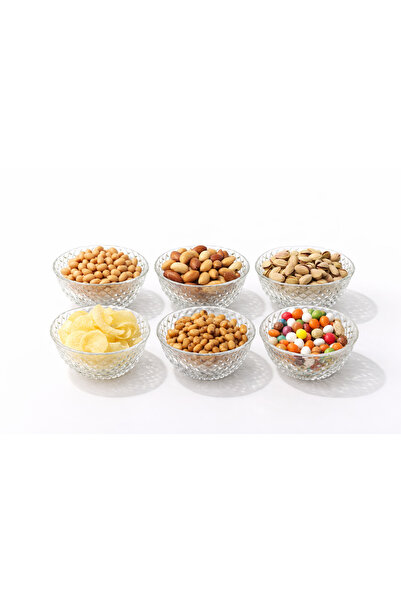 RGS HOMELİFE Rayan Maya 6-Piece Glass Snack Bowl, Candy Bowl, Serving Bowl