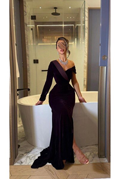 FUFOLUS Wool evening dress with open sleeves