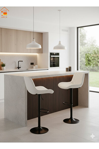 co arma Adjustable black bar stool with footrest - Modern swivel chair - 112X...