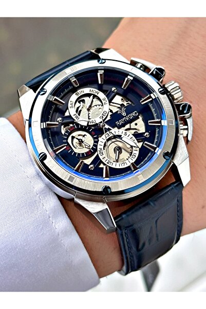 Raymond Functional Navy Blue Color 5 Atm Water Resistance Steel Case Men's Wr...