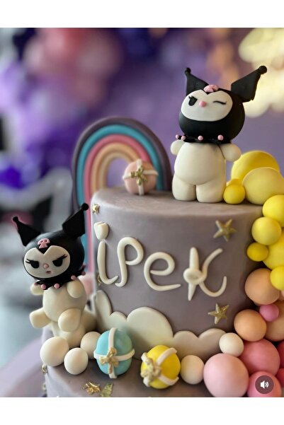 Maket Atelier Şeker Hamurundan Kuromi Temalı Özel Gün Soğum Günü pastası