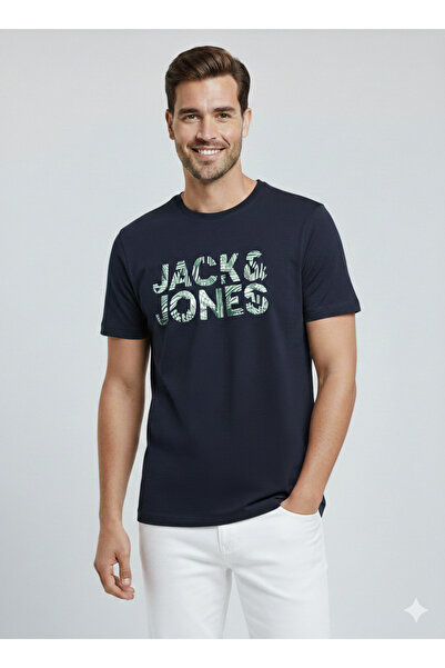 Jack & Jones J&J Men's Crew Neck Logo Printed T-Shirt