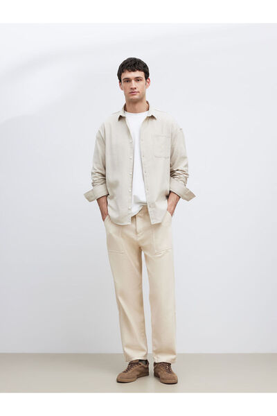 LC Waikiki Mg Trenden Ecru Loose Fit Men's Trousers