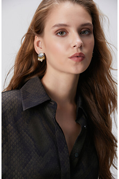 Network Silver Gold Kadın Küpe