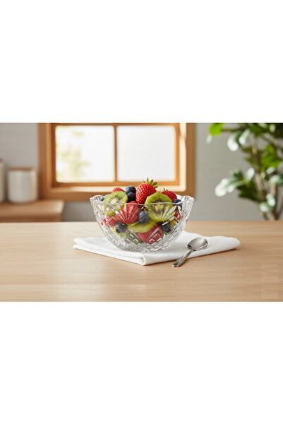 RGS HOMELİFE Rayan 6 Piece Glass Snack Bowl, Sugar Bowl, Presentation Bowl