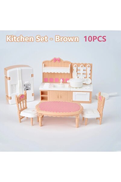 Choice4 Brown-Kitchen Hot Sale Cute Kawaii Pink 10 Items/Lot Miniature Dollho...