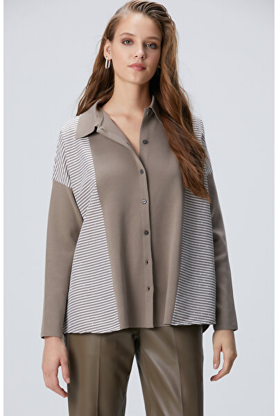 Network Koyu Vizon Dokuma Garnili Hırka