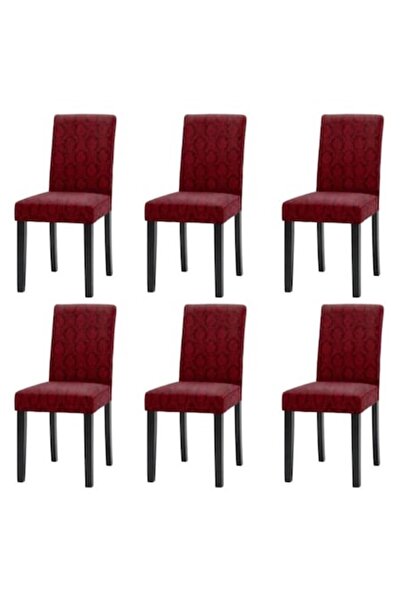 OEM Set de 6 huse de scaun, Jacquard, model abstract elegant, bordeaux