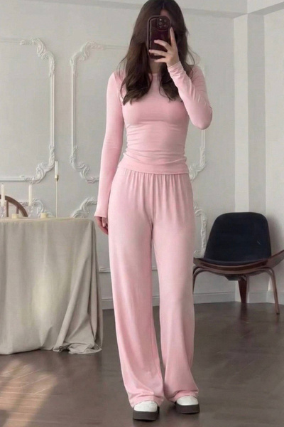 İlayda Toprak Supra Pembe Relax Premium Casual Alt Üst Eşofman Takımı