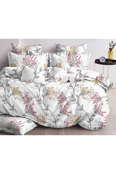 OEM Double Bed Linen Set, Abstract Print, Reversible Sheet, 6 Pieces, 2 Perso...