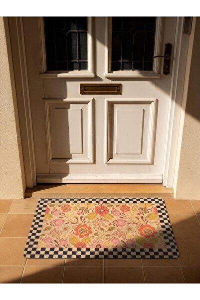 Cotto Home Cocojoy Pj006A Checkered Floral Pattern Thick Non-Slip Base Moistu...