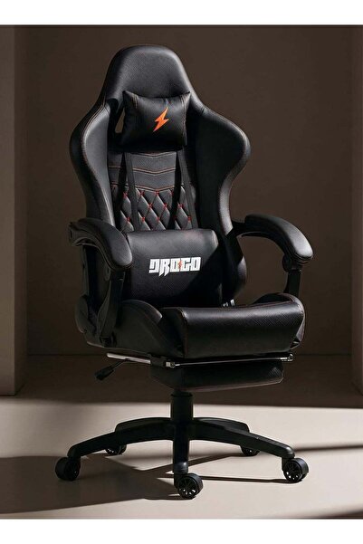 DROGO Ergonomic Gaming Chair with Footrest, Adjustable Armrest & Reclining Ba...