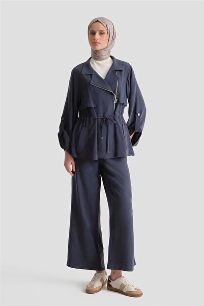 Armine Kupra Ceketli Takım İndigo