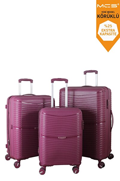 MÇS V379 AURA Y.ÜRETİM PP VALİZ KOYU PUDRA SET