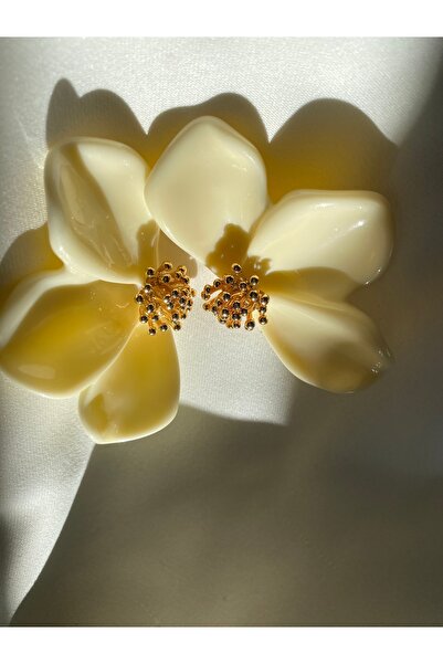 jewerlystore Gold Earrings with Flower Detail