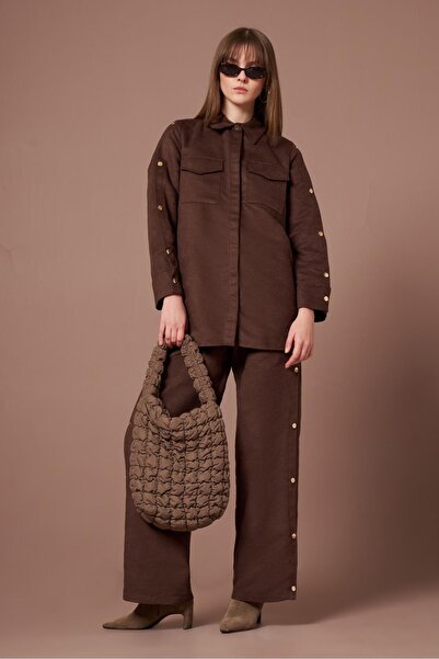 FTZ WOMEN Women's Suede Suit Brown 31276