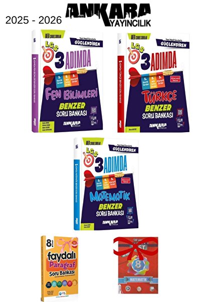 Ankara Yayıncılık 8.Sınıf Güçlendiren 3 Adımda Benzer Fen-matematik-Türkçe