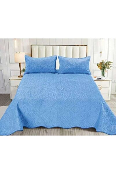 OEM Double Bed Cover and 2 Pillowcases, Quilted Model, Solid Color, 3 Pieces,...