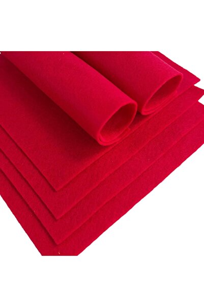 Salteks El İşi Hediyelik Keçe (1 Metre) 1mm Kalınlığında 100x100 Kırmızı A Ka...
