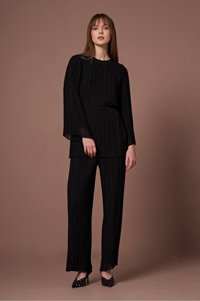 FTZ WOMEN Women's Magnolia Pleated Suit Black 31304