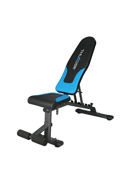 Thunder QUICK foldable exercise bench, adjustable backrest and seat, abdomina...