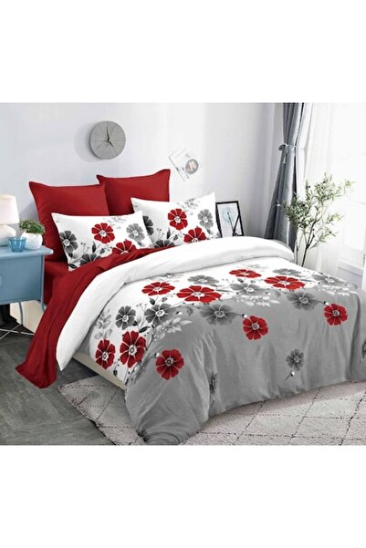 OEM Set lenjerie de pat dublu, Spring, fleece, cearșaf elastic, imprimeu flor...