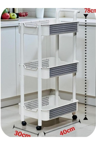 BEC39 3-tier storage cart with a mesh design
