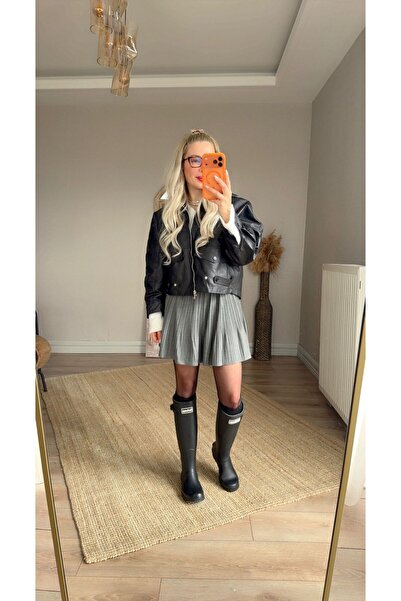 Butik Siyah Mumlu Jean Ceket