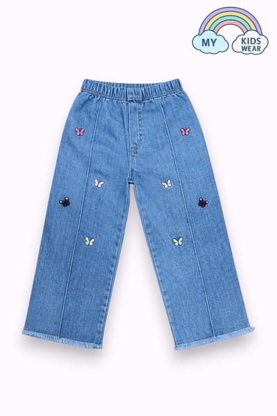 My Kids Wear Τζιν παντελόνι για κορίτσια με χαλαρή εφαρμογή- Ανοιχτό μπλε 2-6...