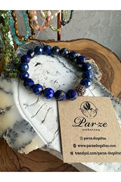 parze doğaltaş Micro Faceted Cut Lapis Lazuli Bracelet 10 mm