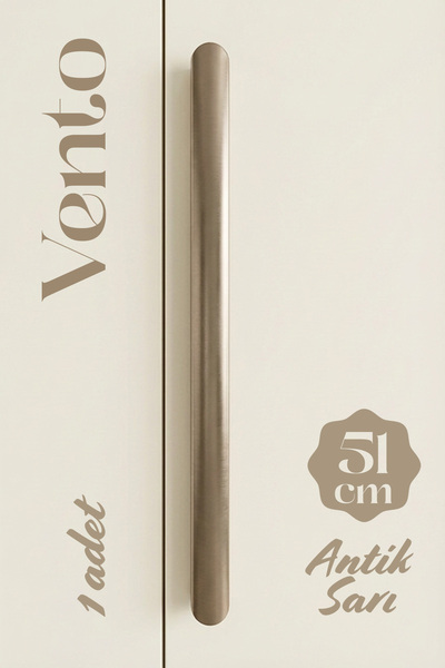 Badem10 Vento Antique Yellow Flat Drawer Handle 512 mm Long Metal Cabinet War...