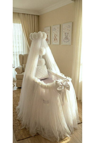 Mutlu Başlangıçlar طقم زينة للمستشفى يشمل ناموسية وتنورة سرير وربطة سرير