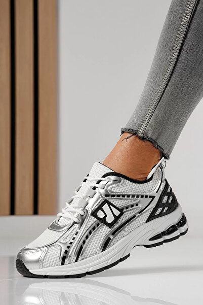 Zaira Women's silver textile sneakers Lilien #24146 - 41